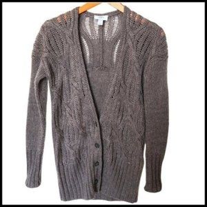 Ann Taylor LOFT Cardigan Wool Mohair Blend Cable‎ Loose Knit size S Small
